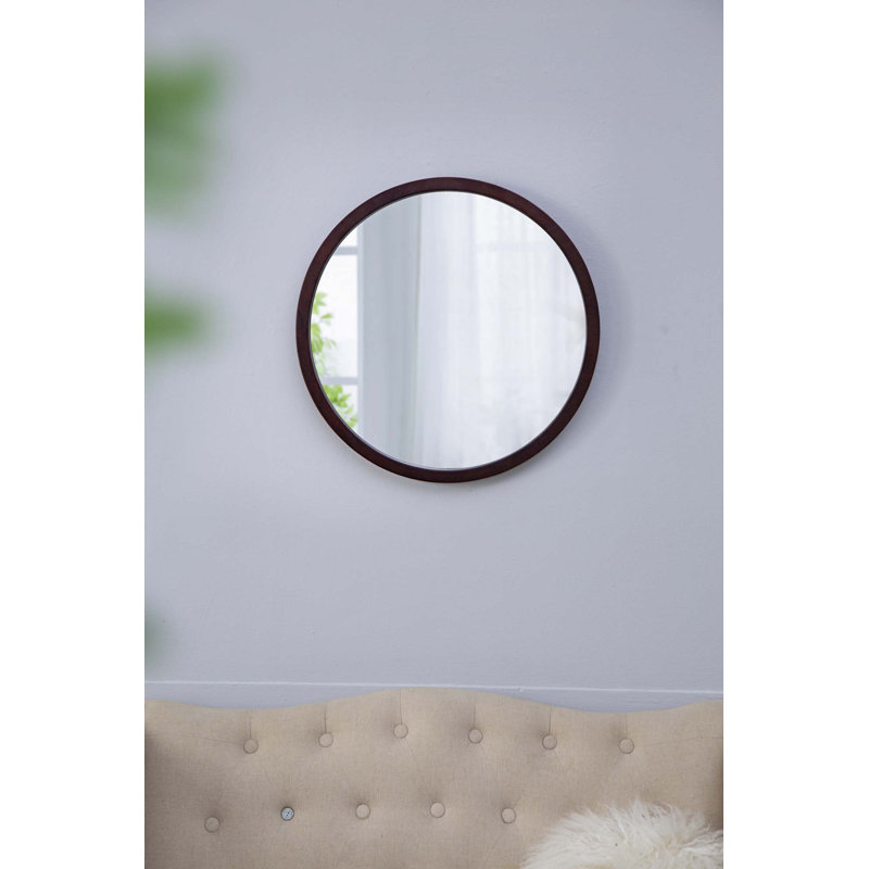 Miroir mural 20 "avec cadre en bois, Brun