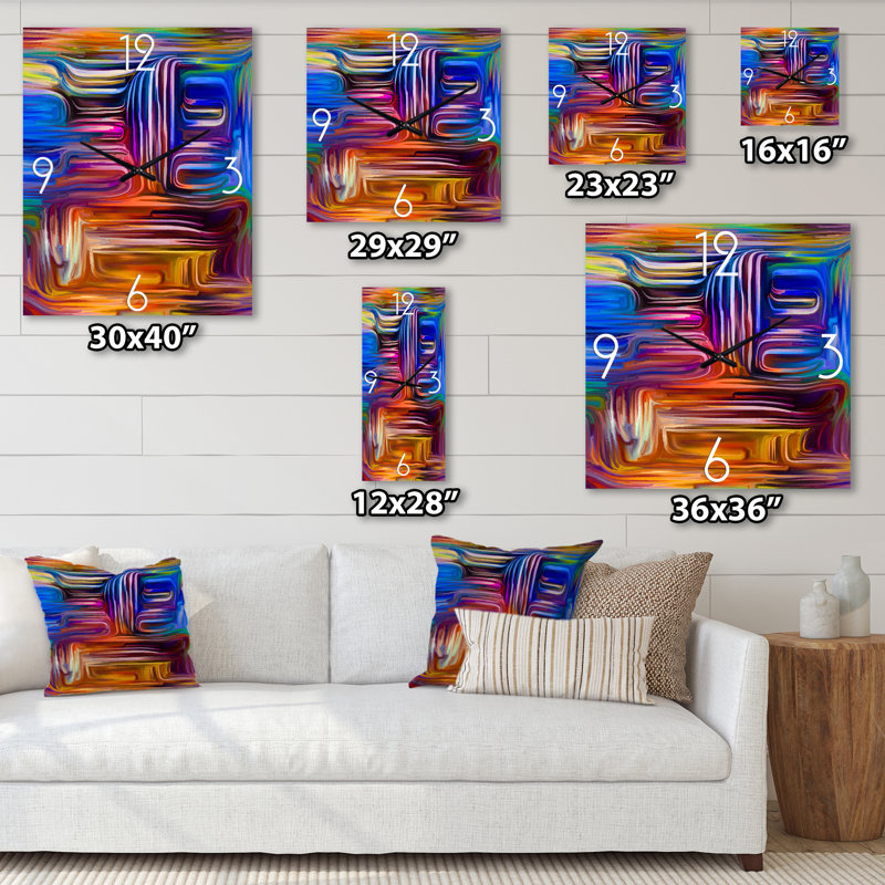 Color Fusion V - Horloge murale moderne, Petit