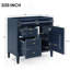 Meuble-lavabo de salle de bain sans lavabo supérieur, armoire de rangement de salle de bain avec tiroirs et tiroir basculant-125034082