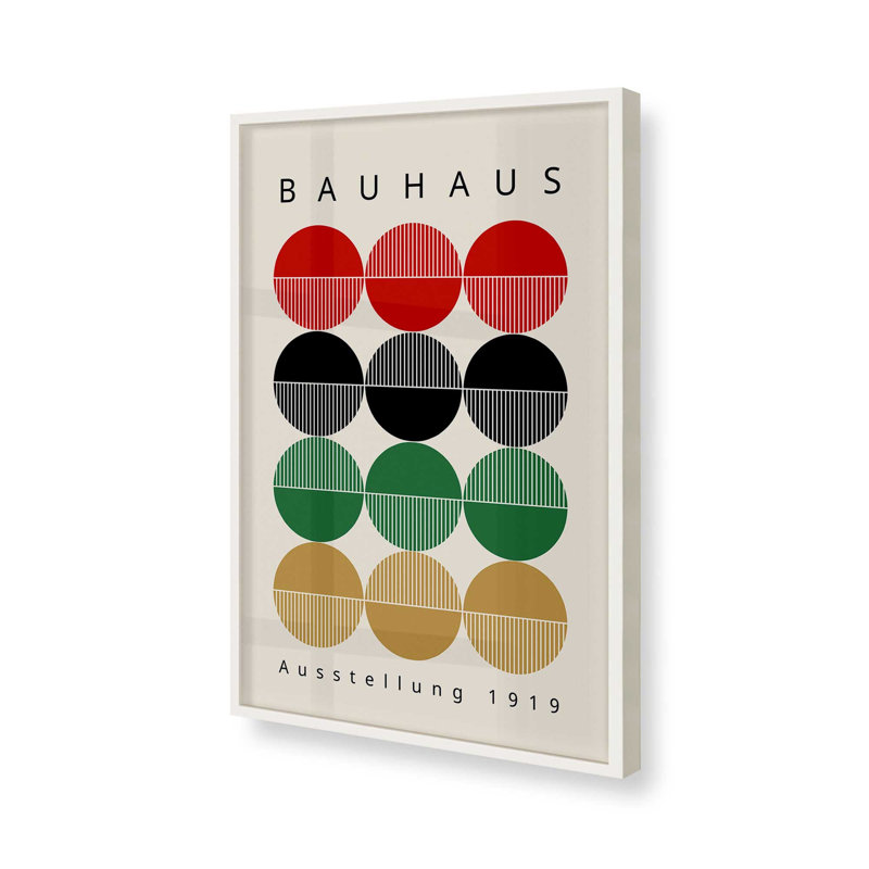 Cercles de Bauhaus rétro, Cadre simple blanc opaque, H 15 po x l 12 po