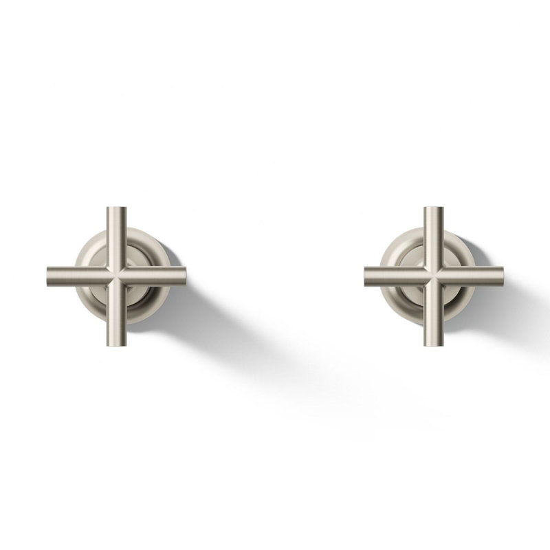 Purist® Deck- or Wall-Mount High-Flow Bath Valve Trim with Cross Handle, Vibrant Brushed Nickel