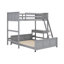 Lit simple superposé au dessus d'un lit double avec bureau-779404967