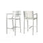 Ensemble de 2 tabourets d'extérieur avec cadre en aluminium antirouille 29,50 po d'extérieur, argent