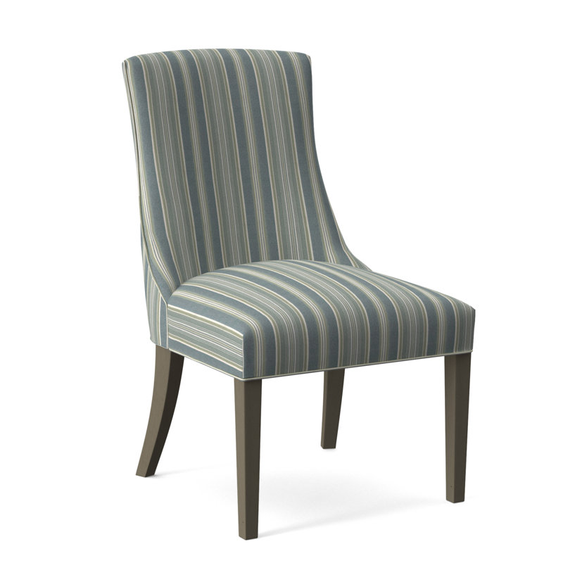 Chaise de salle à manger Tuxedo, Rayures vertes et bleues 0252-54, Finition saule