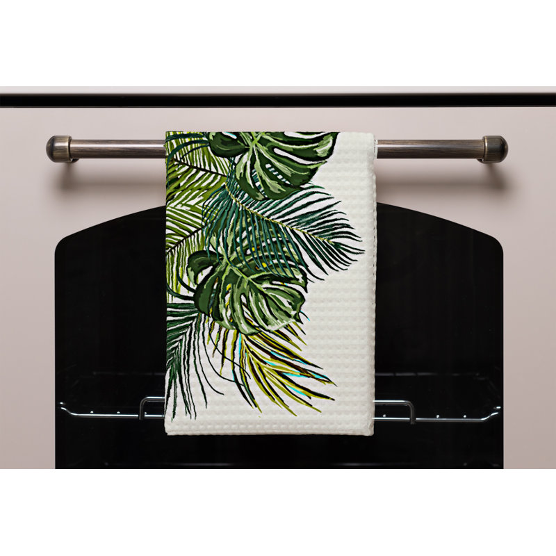 Cotton Floral Waffle Kitchen Towel