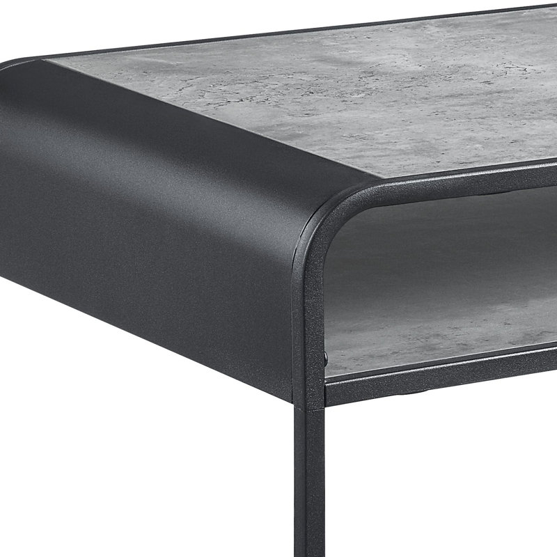 Table basse en béton gris et noir - 8 po Hauteur de l'emballage pour optimiser l'espace