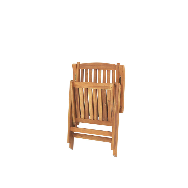 Boothe 6 - Person Acacia Wood Patio Dining Set with Rectangular Table , Cushions Included, Off-White