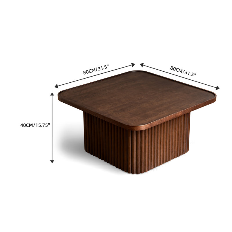 Pedestal Coffee Table, 15.75" H x 31.5" L x 31.5" W