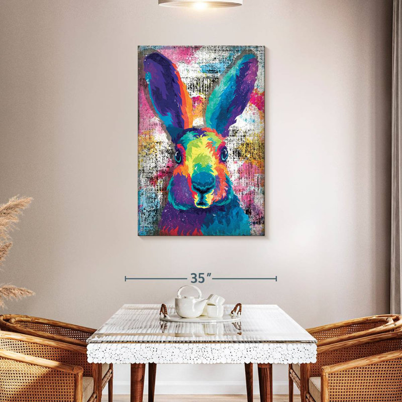 Brampt Colorful Rabbit Face, 45" H x 30" W