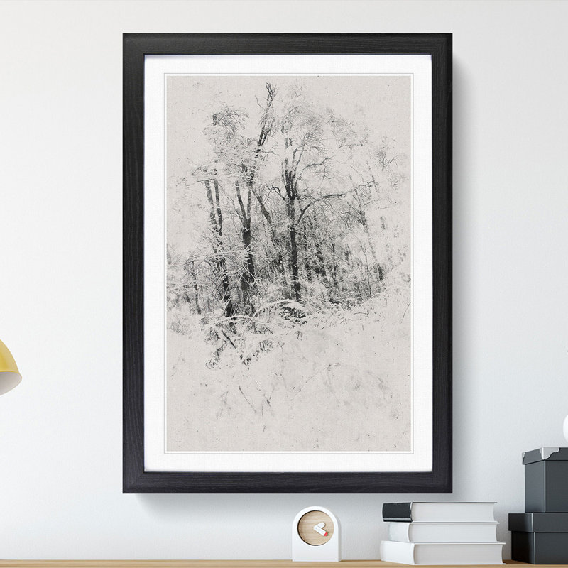 Winter Forest Vol.4 Watercolour - Picture Frame Graphic Art, Black, 65cm H x 48cm W x 2cm D