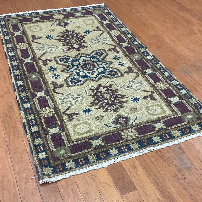 Tapis en laine fabriqué à la main Indo Kazak