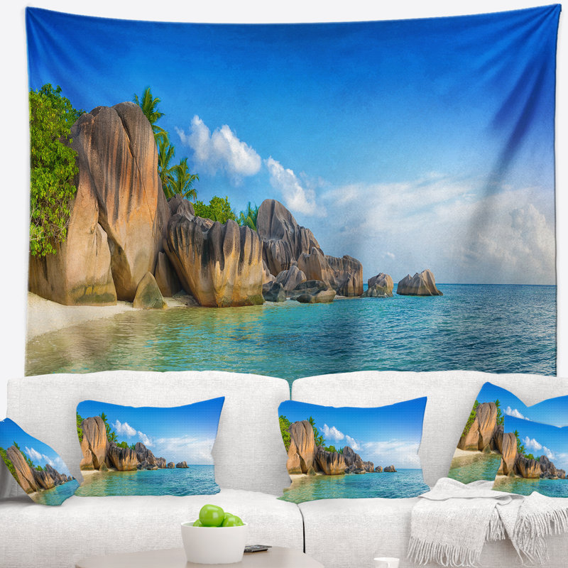 Tapisserie en mer de seascape fantastique seychelles, H 32 po x l 39 po