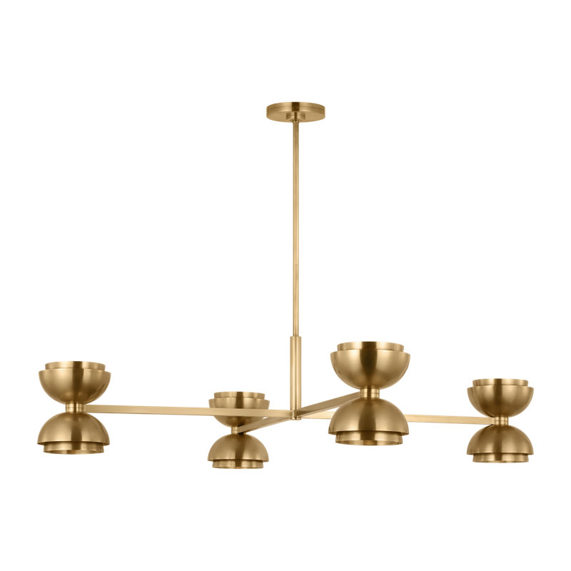 Sean Lavin Shanti 4-light extra large chandelier in natural brass finish, Hand Rubbed Antique Brass