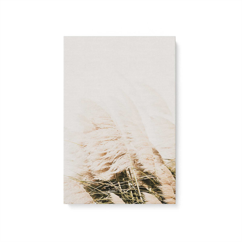 Impression sur toile Soft Pampas Plumes, H 18 po x l 12 po x P 1,25 po, Toile tendue