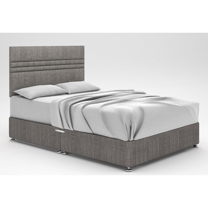 Ostara Divan Bed Base, Charcoal, No Storage, Small Single (2'6)