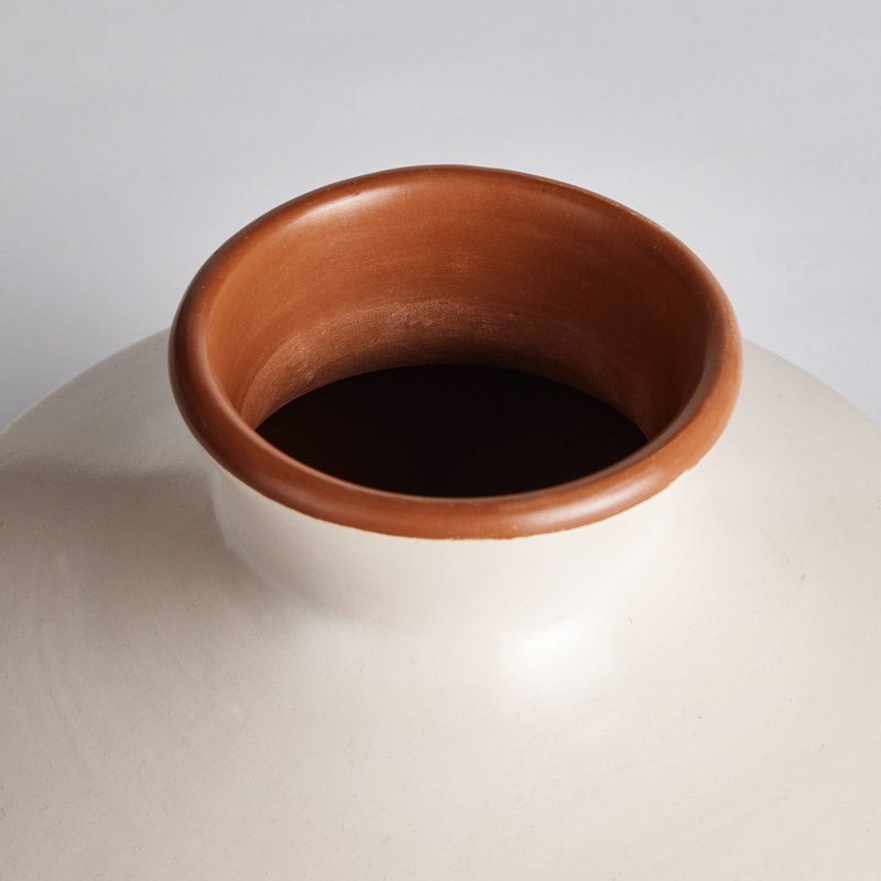 Fiorella Handmade Ceramic Table Vase, White, 7"