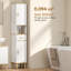 Armoire de salle de bain haute avec tiroir, blanc