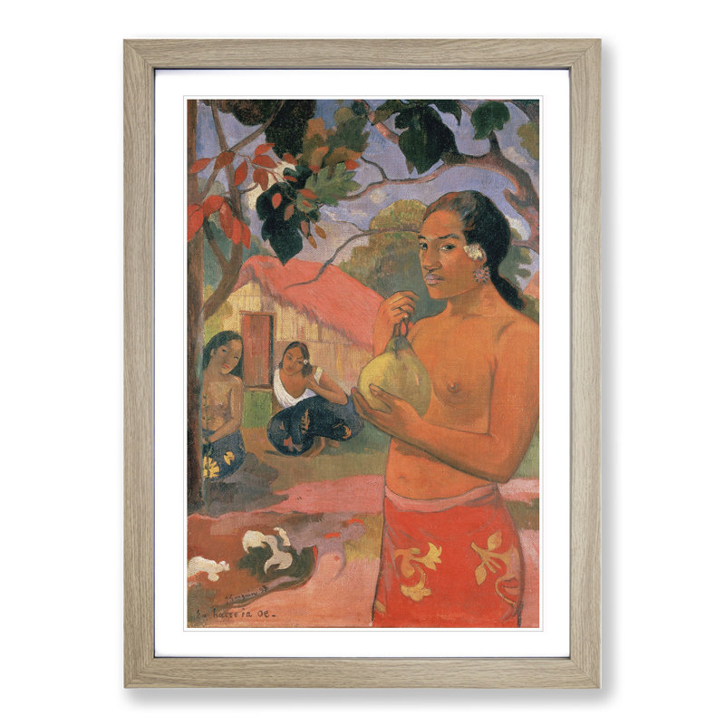 Where Are You Going Vol.1 by Paul Gauguin - Picture Frame Painting, 48cm H x 36cm W x 2cm D, Oak