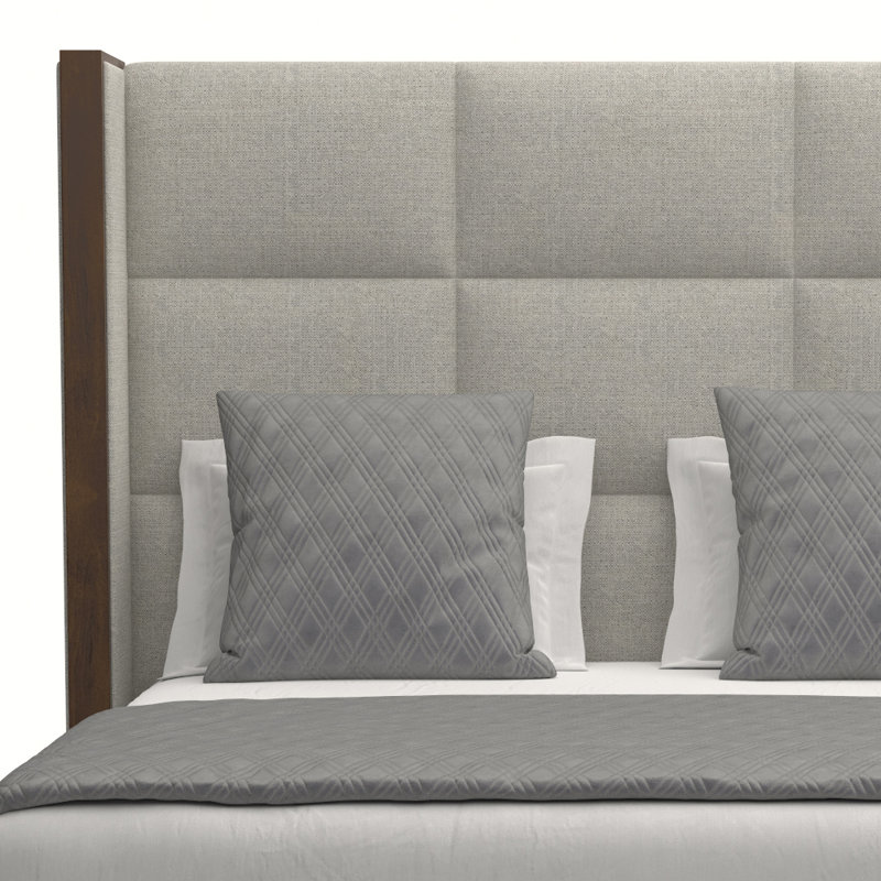 Lit tapissier capitonné standard Dipson, Revolution® gris, Très grand (moyen)