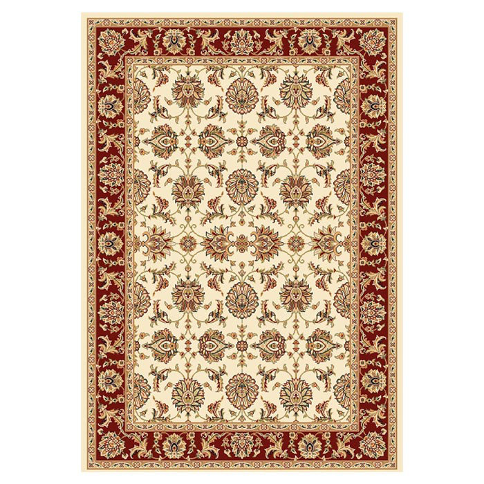 Rectangle: 9'10" x 13'2" - Cambridge Ivory / Red Kashan Rug