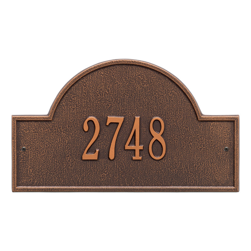 Plaque d'adresse murale 1 ligne, Cuivre antique, Oui