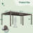 Louvered Pergola, Outdoor Sun Shade Pergola with Metal Frame and Adjustable Rainproof Roof-104879259