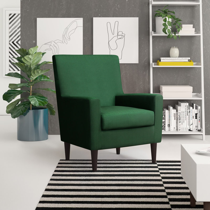 Donham Upholstered Accent Chair, Emerald Green