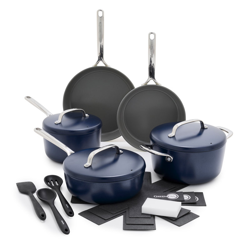 Batterie de cuisine 15 pièces GreenPan GP5, Bleu Oxford