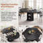 Table de salle à manger pour table de salle à manger ronde extensible de 4 à 6,63 po avec étagère de rangement à 2 niveaux, meuble-lavabo rond ovale en bois avec base à piédestal ()-47408040
