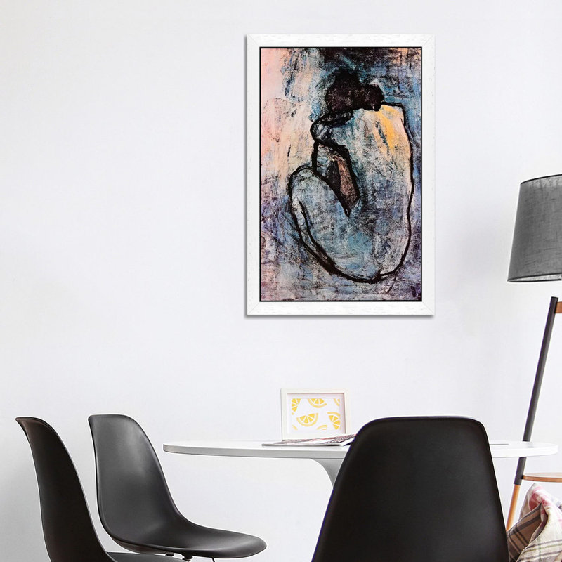 Blue Nude by Pablo Picasso - Wrapped Canvas Print, 66.04 cm H x 45.72 cm W, White Framed