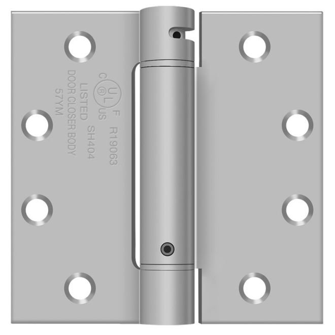 Charnière à ressort Deltana DSH45U32D 4 1/2 po x 4 1/2 po, homologuée UL en acier inoxydable brossé