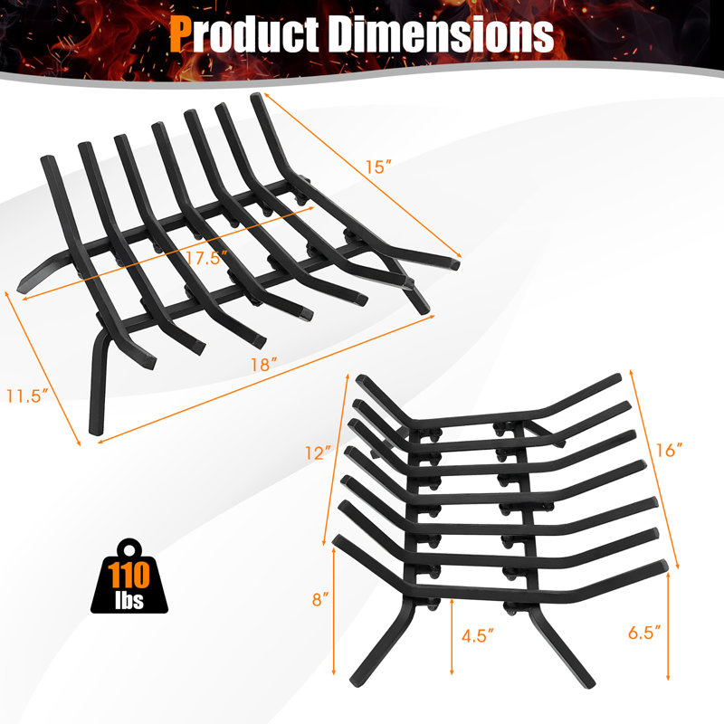 Arceneaux 18" W x 15" D Metal Log Rack