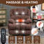 Fauteuil inclinable électrique en chenille de 23 po de large et à dossier haut avec massage par vibration à 8 points et chauffage lombaire-452900986