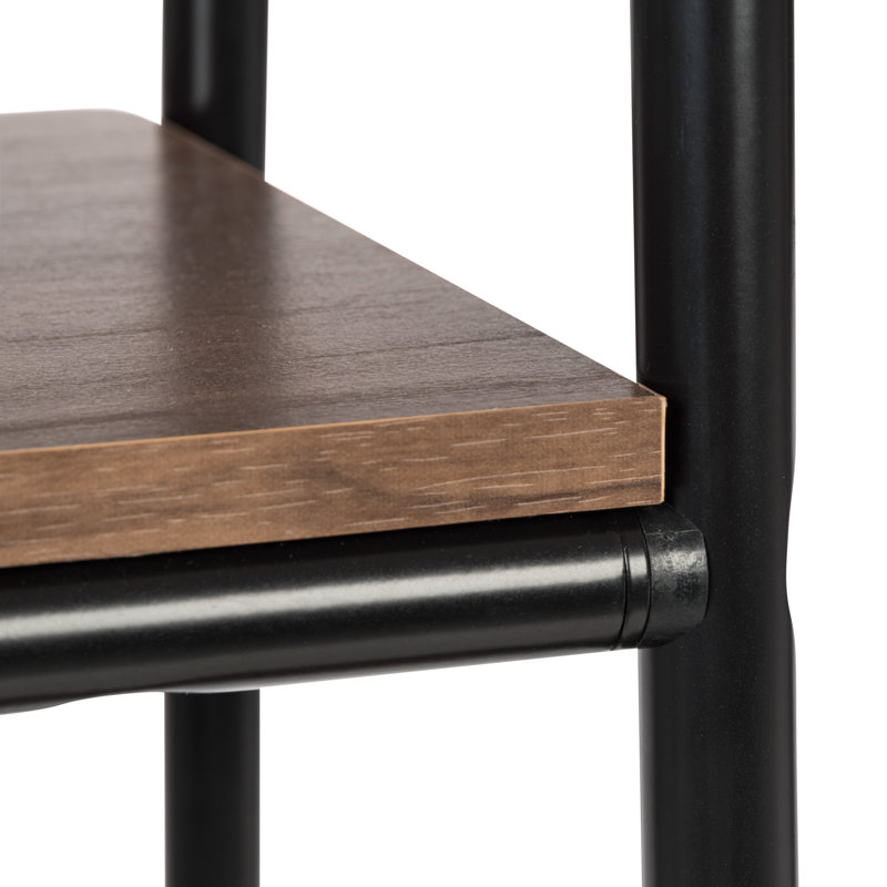 IRIS Multi-Shelf Metal Garment Rack, Black/Dark Brown