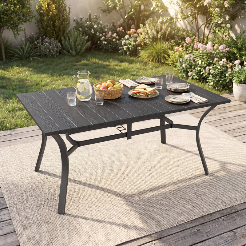 Rectangular Indoor/Outdoor Dining Table, Black