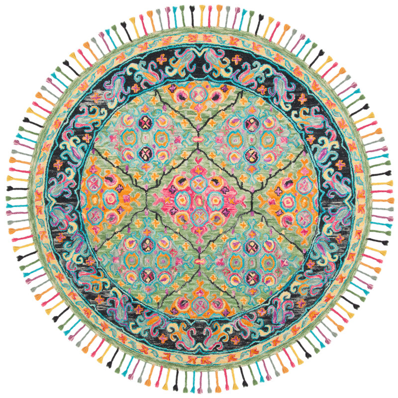Vahakn Hand Tufted Wool Oriental Rug, Round 7'