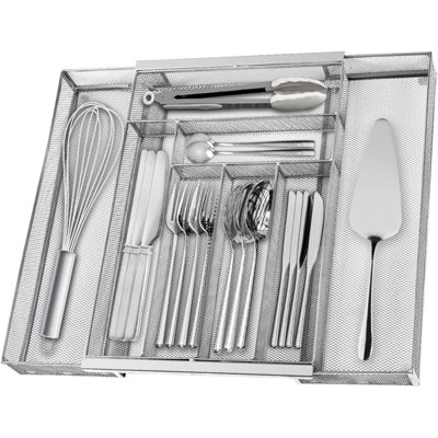 Expandable Mesh Silverware Organizer