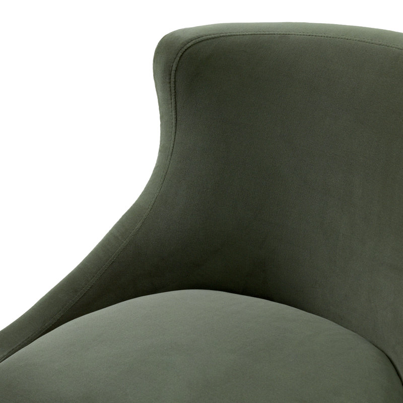 Dining Chair Chavelle Black Finish, Torrin Green
