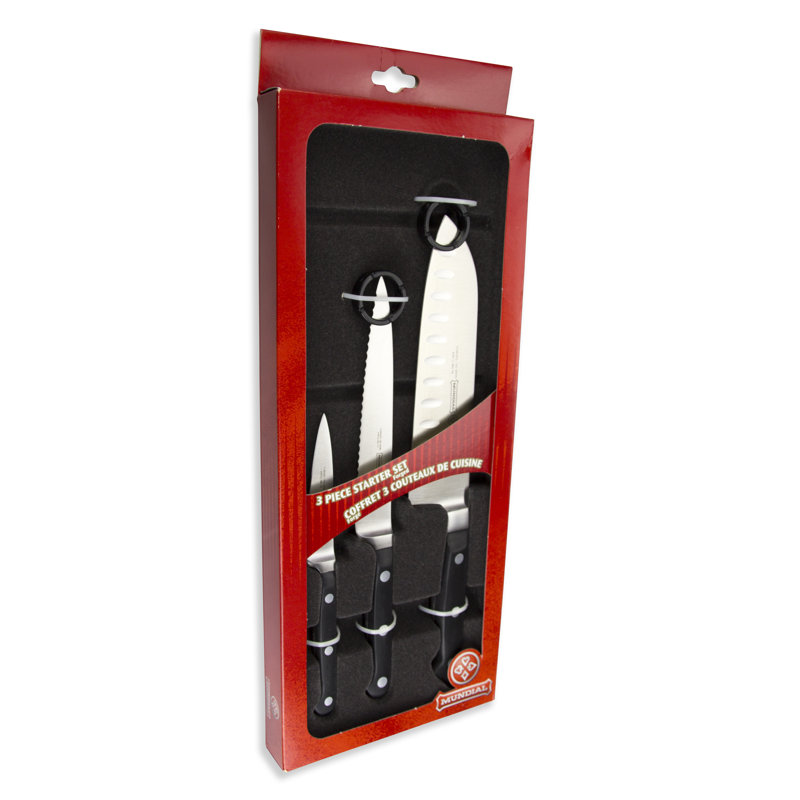 Ensemble de 3 couteaux assortis Mundial 5100 Series, Noir