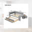 Lit de jour double avec bureau intégré et station de charge - Canapé-lit de rangement long de 103 po - Gris-1749011979