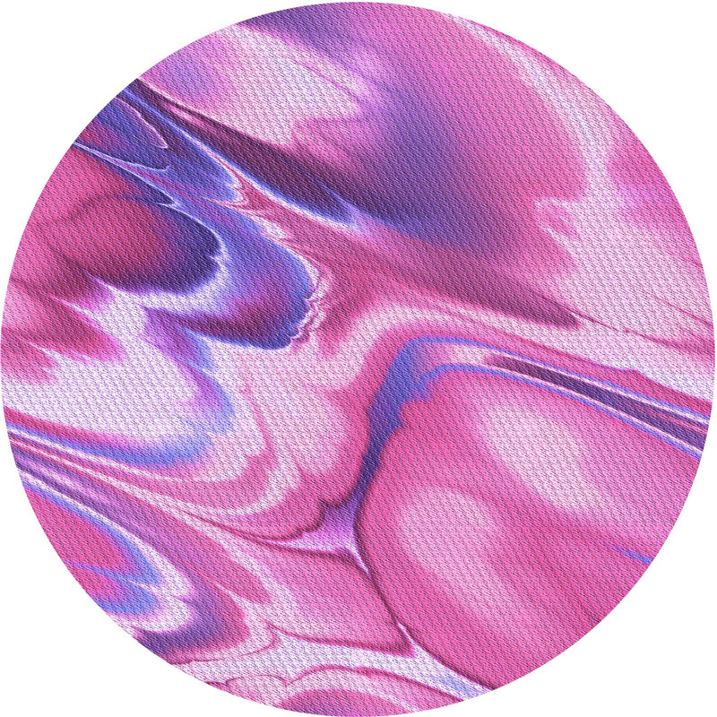 Tapis 100% à motifs lavables à la machine 2989 Pat3173-PUR, Rond 6 pi
