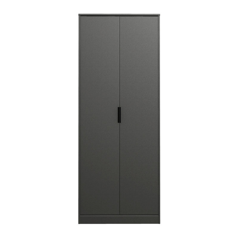 Fully Assembled 2 Door Wardrobe, Graphite Matt Veneer