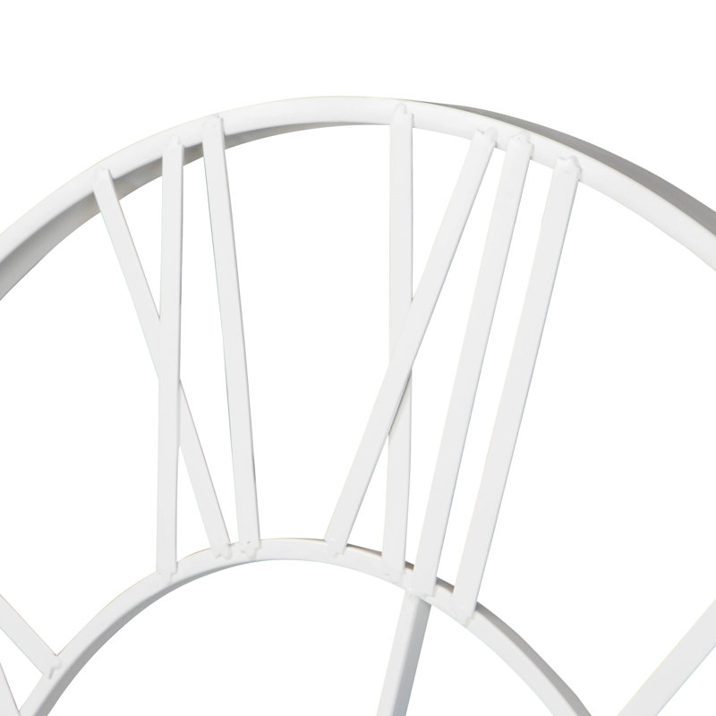 Solange Round Metal Farmhouse Wall Clock, Distressed Gray, Medium