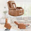 Fauteuil inclinable en cuir de polyuréthane avec massage et chaleur, 3 positions et porte-gobelets-2094784594