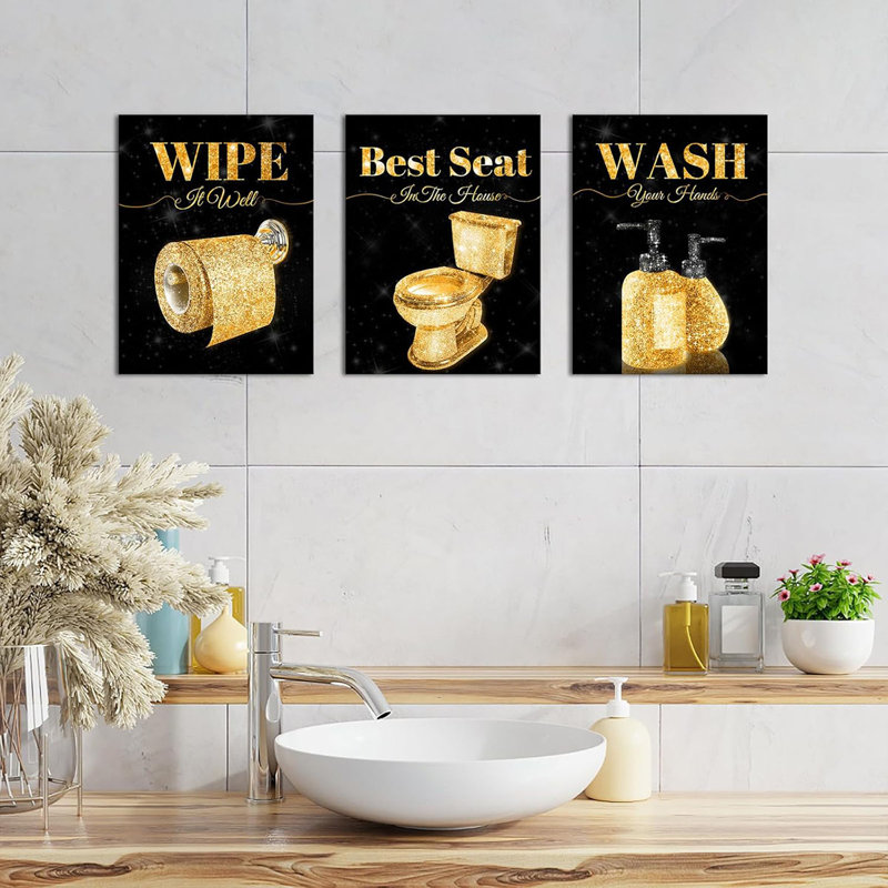 3 Piece Print, Gold