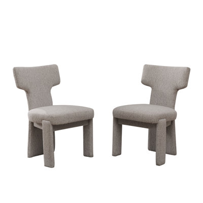Modern Upholstered Chenille Dining Chair Set Of 2, Armless Curved Back Accent Chairs, Foam Padded For Comfort And Durability by Corrigan Studio