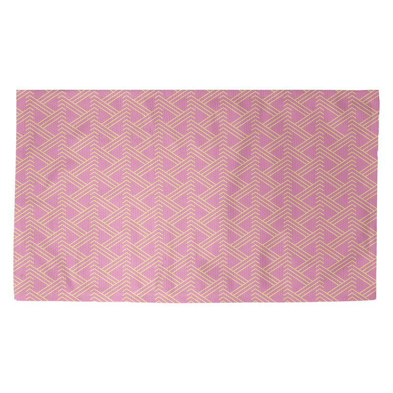 Rose Tapis décoratif Zig Zag, Rectangle 3 pi x 5 pi