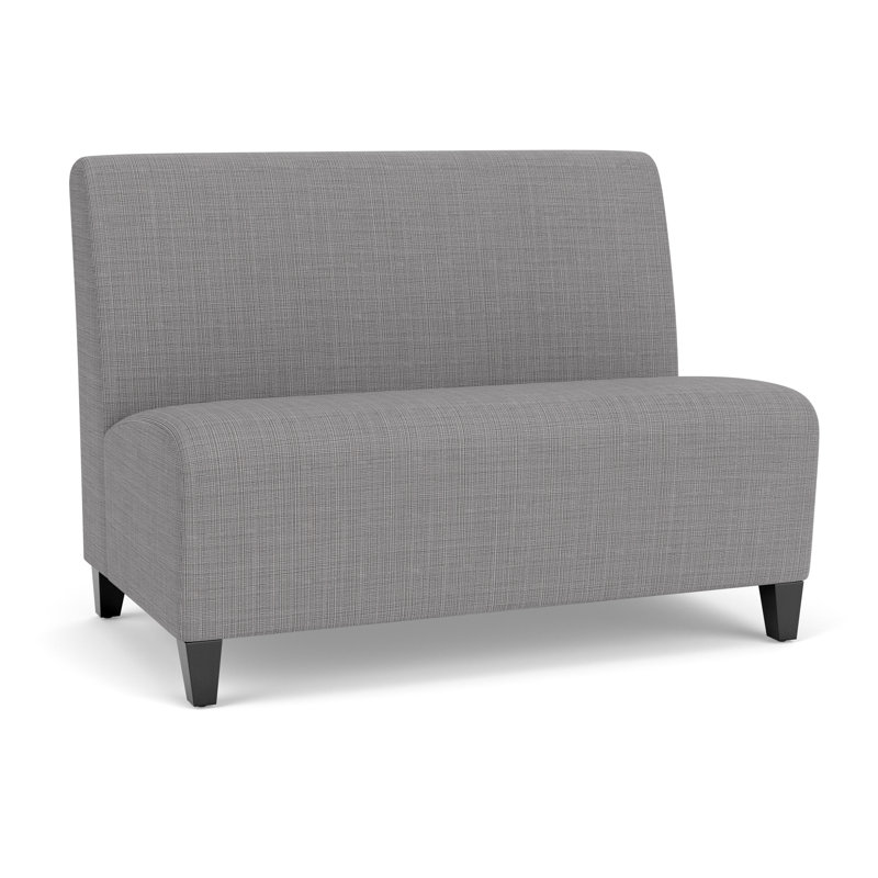 Causeuse sans accoudoirs Ravenna, Bois noir, Gris chambray