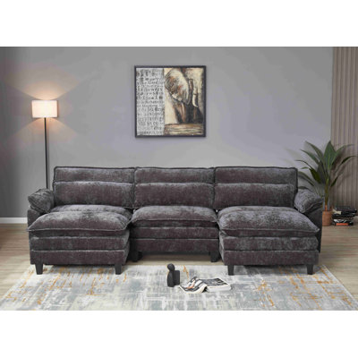 Canapé modulaire en U avec repose-pieds Luqi