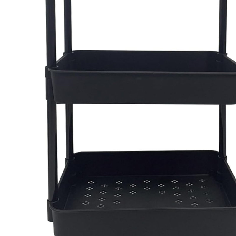 Labels,Multifunctional Comagtable Rolling Shelving With Handle And Lockable Wheels For, Black, Black